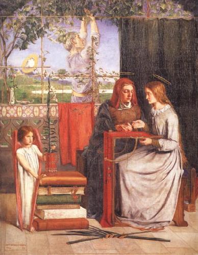 Dante Gabriel Rossetti The Girlhood of Mary Virgin France oil painting art